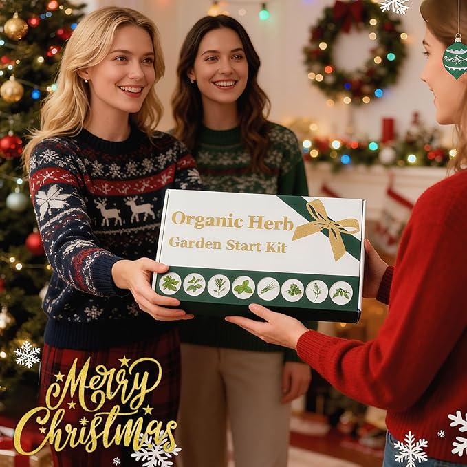 Organic Indoor Herb Garden Start Kit - Unique Gifts for Women, Christmas Gifts for Adults, Easy House Plant- Birthday for Women,House Warming Gift New Home- Fresh Herb Garden DIY Crafts for Adults