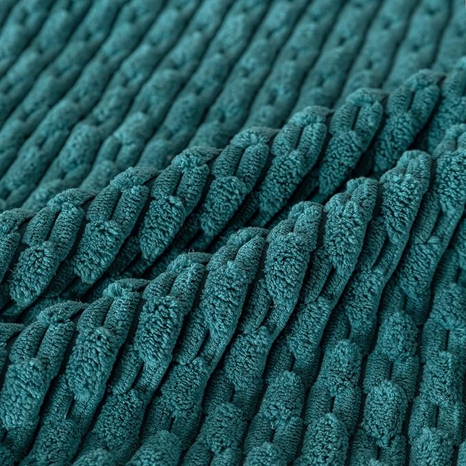 Set of 4 Teal Decorative Throw Pillow Covers 26x26 Inch Corduroy Pillow Covers for Bed Couch Sofa Living Room Soft Square Cushion Cases