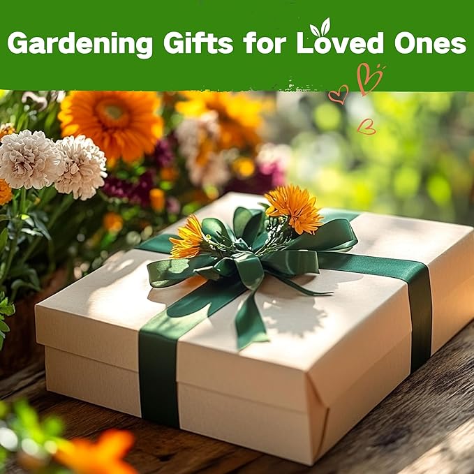 LUSH&DEW Cut Flower Seed Bank, Gift for Women Men, 32 Types Non-GMO Annual & Perennial Wildflower Seeds for Planting in Raised Garden Bed Greenhouse, Seed Storage Organizer, Zinnia Sunflower Zone 3-10