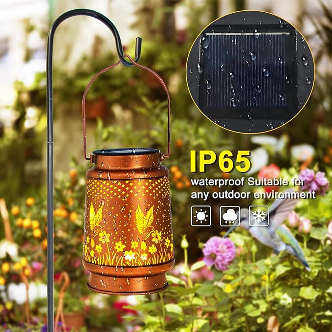 Christmas Gifts for Women, 4 Pack Hummingbird Birthday Gifts for Women Mom Grandma Solar Lanterns Outdoor Waterproof Garden Decor Hanging LED Decorative Light for Patio Yard Lawn Gardening Gifts