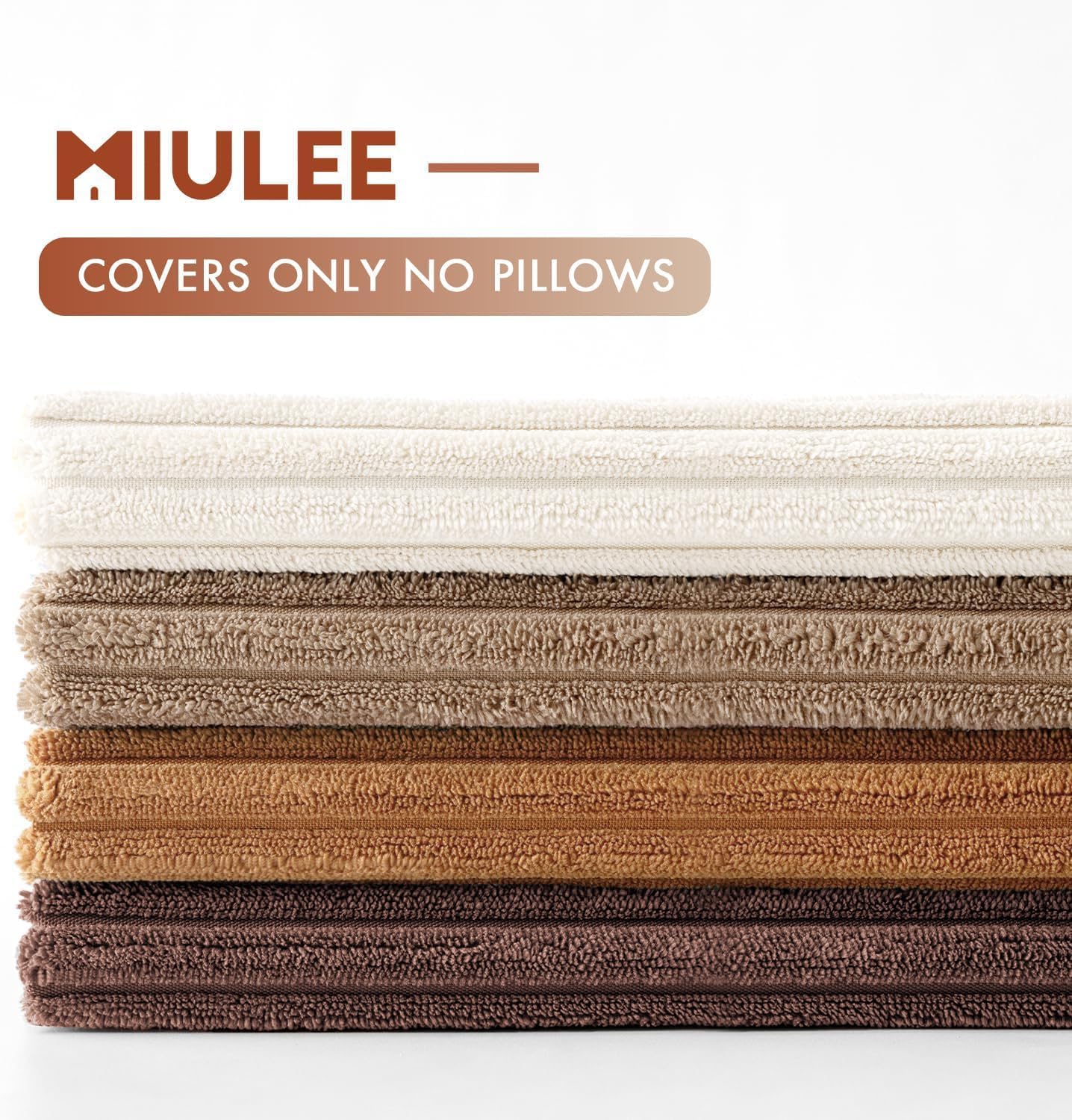 MIULEE Boho Farmhouse Fall Throw Pillow Covers 18x18 Inch Set of 4 Rustic Mordern Neutral Cushion Covers Soft Corduroy Nordic Home Decor for Couch Bed Sofa Living Room Brown