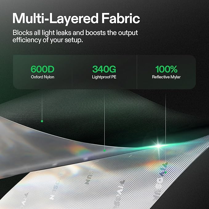 VIVOSUN S108 10x10 Grow Tent, 120"x120"x80" High Reflective Mylar with Observation Window and Floor Tray for Hydroponics Indoor Plant for VSF6450