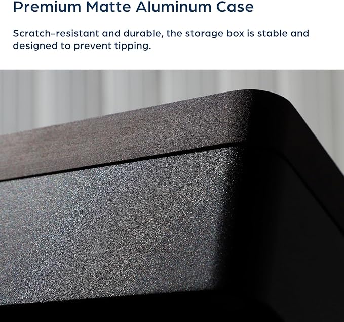 mordeco Revov Tray Box, EDC Valet Tray Box with Authentic Wood Magnetic Rotating Lid, Office Table, EDC Gear Organizer, Home Office, Desk Accessories (Black)