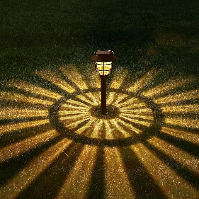 10 Pack Solar Pathway Lights Outdoor- Bright Solar Powered Garden Light with 3000K Warm LED, Auto On/Off Waterproof Path Lights Decorative, Landscape Lighting for Yard Patio Walkway Driveway