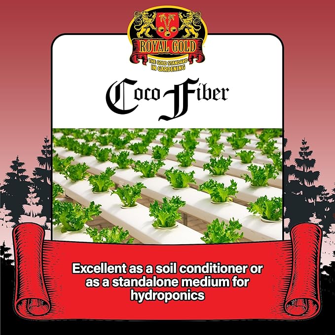 Royal Gold Coco Fiber Soilless Garden Growing Medium, 1.76 Cubic Foot - for Promoting Healthy Plant Growth, Excellent as a Soil Conditioner, Standalone, or Blend Base
