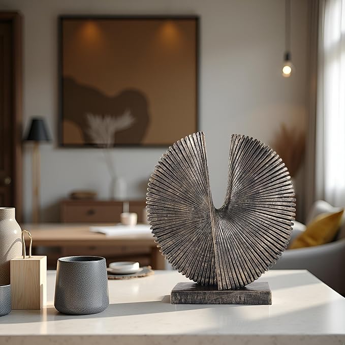 Modern Abstract Round Decorative Sculpture , Dining Living Room Desk Decor,Geometric Home Decor Statues,Shelf Top Decor Aesthetics,making it perfect for placing coffee tables or office shelves