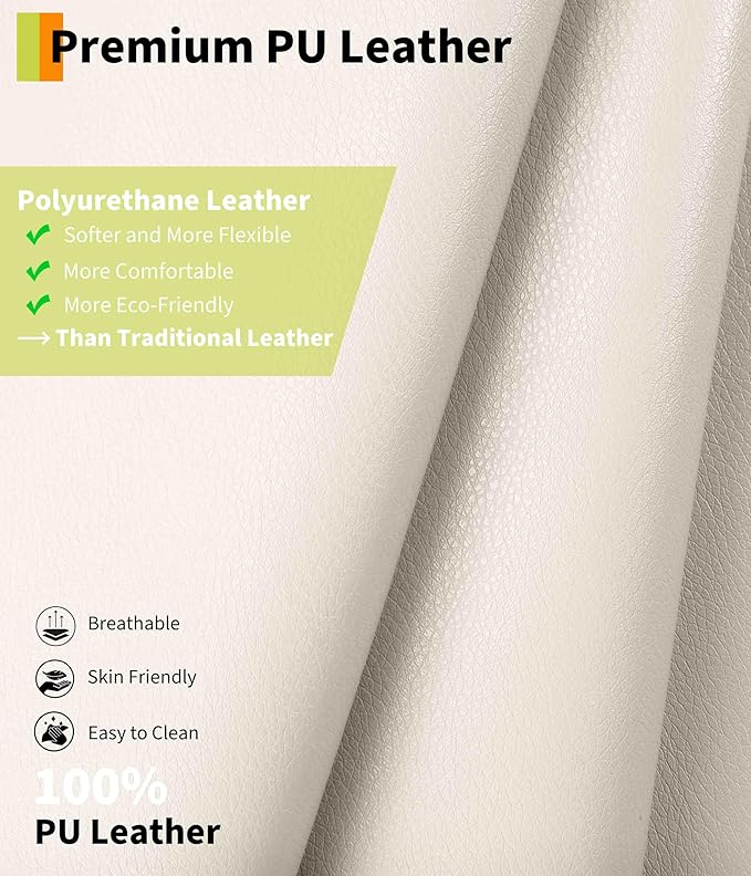 GarveeHome Oversized Leather Recliner Chair, Extra Wide Manual Recliner for Adults, Lazy Chair with 1.5X Sponge Comfort Arm and Back for Living Room, Bedroom, Nursing Room