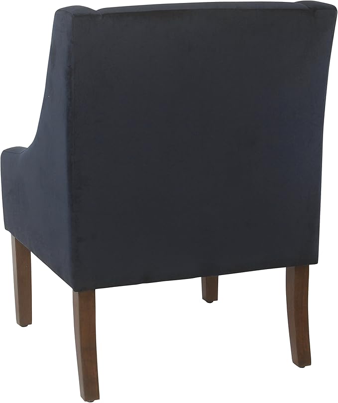 Homepop Home Decor | Upholstered Classic Swoop Arm Accent Chair | Accent Chairs for Living Room & Bedroom | Decorative Home Furniture, Navy
