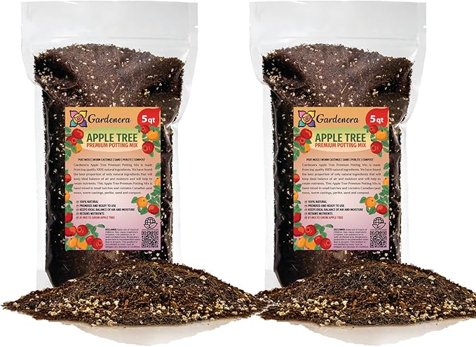 Premium Apple Potting Soil Mix - Optimal Nutrient-Rich Blend for Thriving and Juicy Apples - 10 Quart