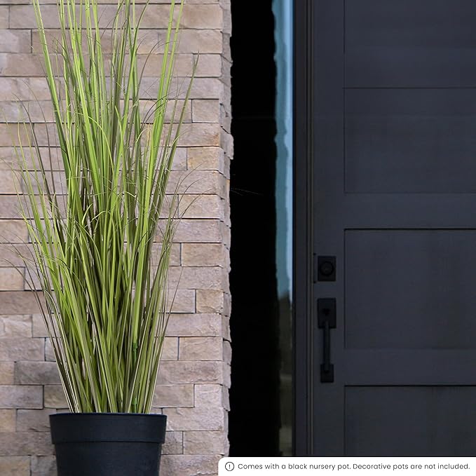 Naturae Decor 47” Tall Realistic Artificial Grass, Outdoor & Indoor Potted Plant – Fake Grass Decor for Home, Office & Patio, Durable & Low-Maintenance