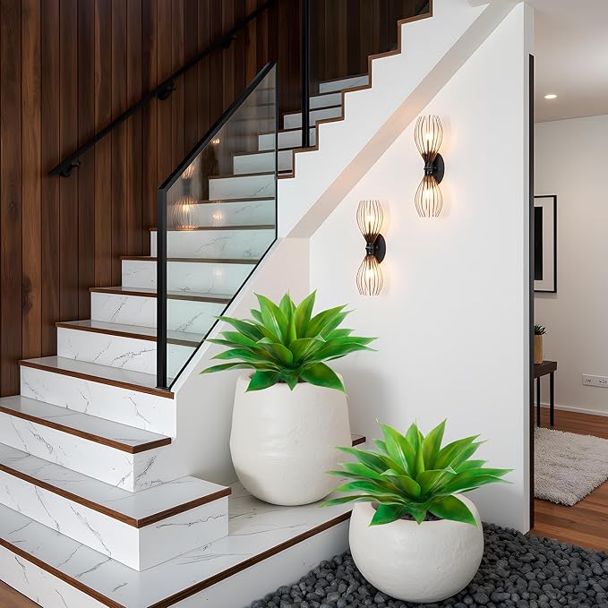 Artificial Agave Faux Agave Fake Greenery 18In Outdoor Artificial Plant Fake Plant for Indoor Home Decoration Plastic Plant Outdoor Decoration Front Porch Decor Simulation Tree 2Pack(Green)