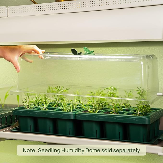 Vego garden Giga Seedling Trays - 8 Pack, 9-Cell UV-Resistant Reusable Starter Trays for Greenhouse/Garden (No Lids)