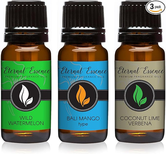 Eternal Essence Oils - Trio (3) - Wild Watermelon, Bali Mango, Coconut Lime Verbena - Premium Fragrance Oils - 10ml