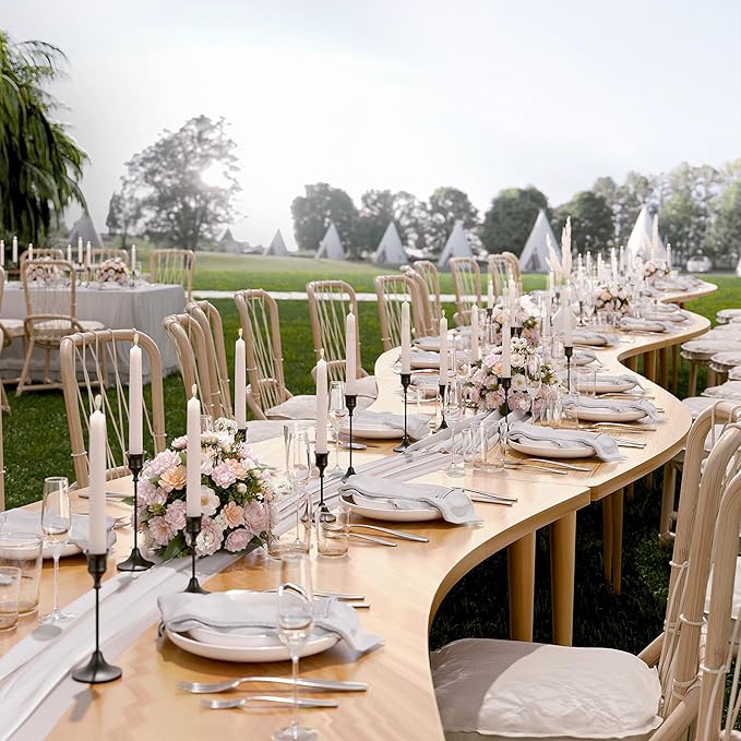 FSyueyun Black Candle Holder Set of 3, Elegant Metal Candlestick Holders for Vintage Taper Candle Holders, Perfect for Table Centerpieces, Fireplace Mantels, Home Decor, Weddings and Party Decorations