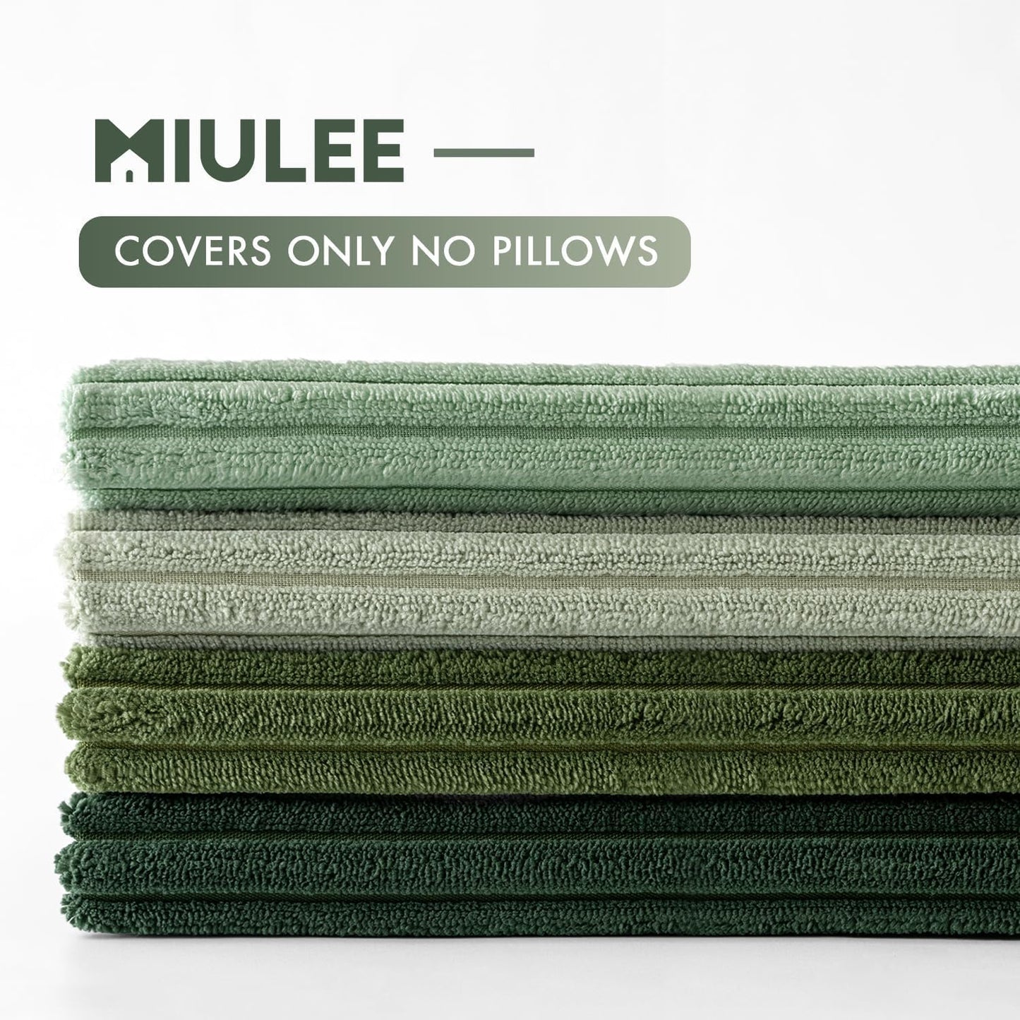 MIULEE Boho Farmhouse Sage Green Throw Pillow Covers 22x22 Inch Set of 4 Mordern Nordic Cushion Covers Soft Corduroy Christmas Home Decor for Couch Bed Sofa Living Room Forest Green
