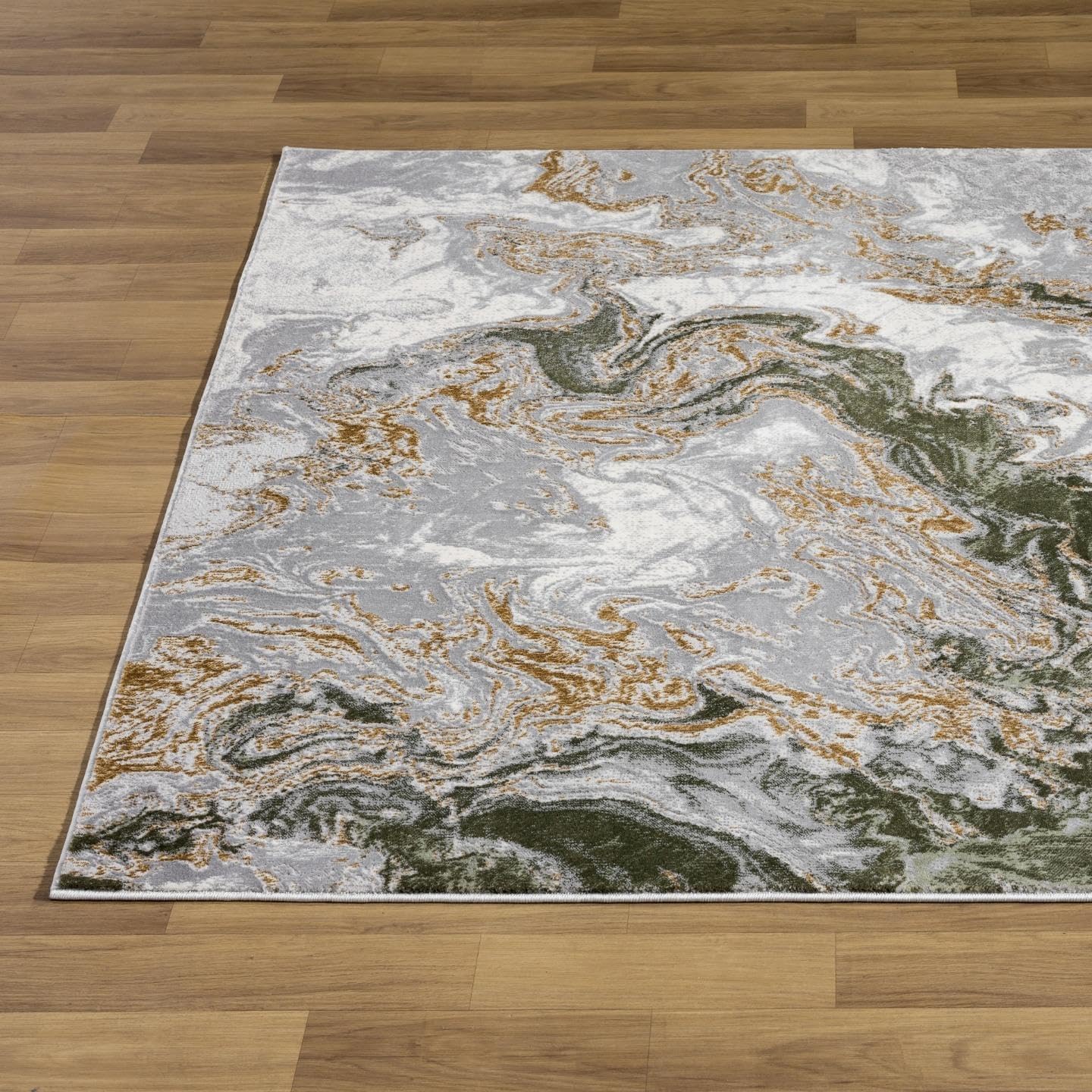 LUXE WEAVERS Marble Swirl Abstract Area Rug, Green 8x10
