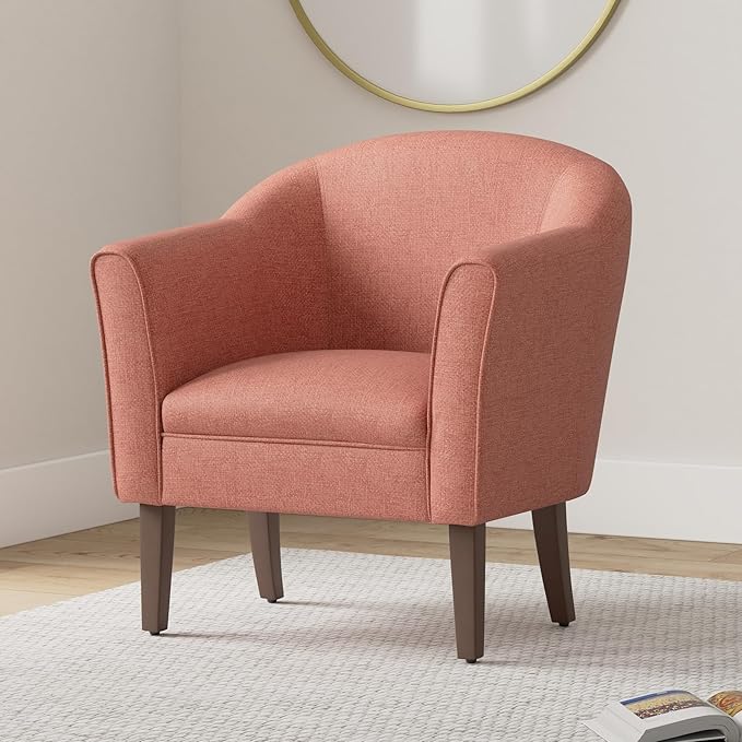 HomePop Barrel Shaped Accent Chair, polyester and wood, Orange