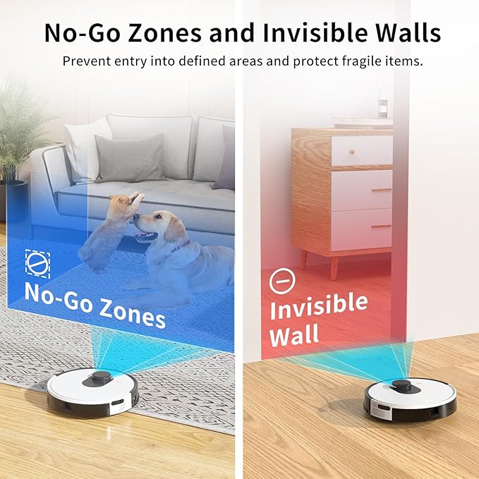 OKP Life Lidar Robot Vacuum Cleaner 4000Pa Suction Power, No-Go Zone, LiDAR Navigation, Smart Mapping Home Robotic Vacuum, Self-Charging, Wi-Fi/APP/Alexa Control, for Pet Hair, Carpet, Hard Floor