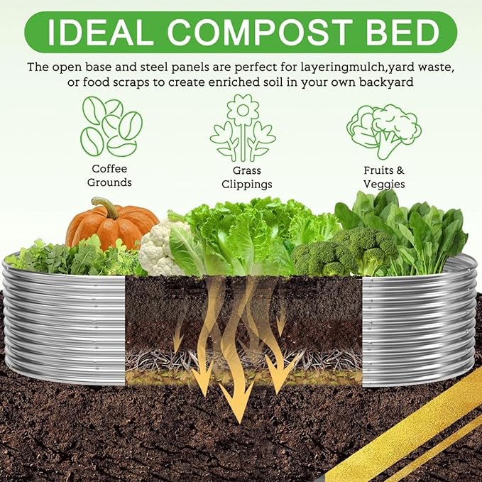 2 Pack 8x4FT Tall Galvanized Raised Garden Bed Outdoor,Metal Garden Bed for Vegetables,Steel Raised Beds for Gardening,Above Ground Garden Box for Flower-3L0