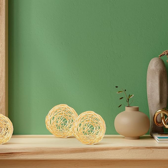 Alpha Living Home Metal Decorative Bowl Set of 3 - Stunning Exquisite Geometric Decorative Ball - Centerpiece Spheres for Elegant Dining, Home, Office, and Special Event Decor Accents (Gold)