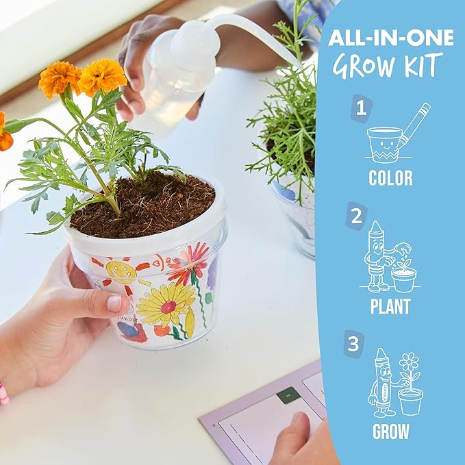 Garden Republic Jr Color and Plant Starter Grow Kit for Kids - Color & Plant Growing Kit for Kids