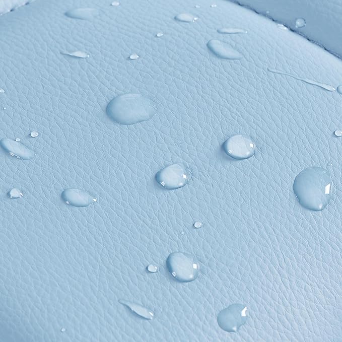 Yaheetech Bar Stools Set of 4, Adjustable PU Leather Swivel Barstools, Modern Counter Stools with Back and Footrest, Counter Height Barstools for Bar, Kitchen, Dining Room, Blue