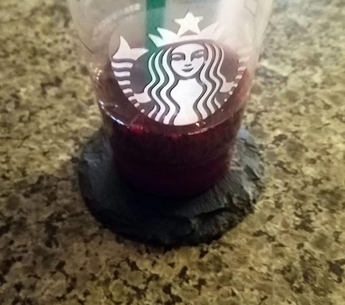 Mountain Majesty Slate Coasters with Stunning Mountain Scene Design - Perfect for Home and Office Decor and Protection of Surfaces, Available in Square or Round Coasters - Round Slate - Set of 4