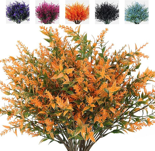 RECUTMS Artificial Flowers for Outdoors Artificial Fall Flowers for Outdoors UV Resistant Artificial Plants Outdoor Artificial Flowers for Outside in Pots(Salmon)