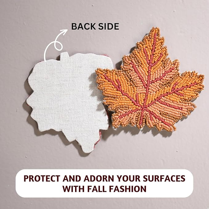 Folkulture Coasters Set of 4 | (4") Fall Coasters for Farmhouse Decor or Fall Table Decor | Boho Costers for Thanksgiving Decorations | Autumn Decor or Fall Stuff for Home | Bar Coaster Set