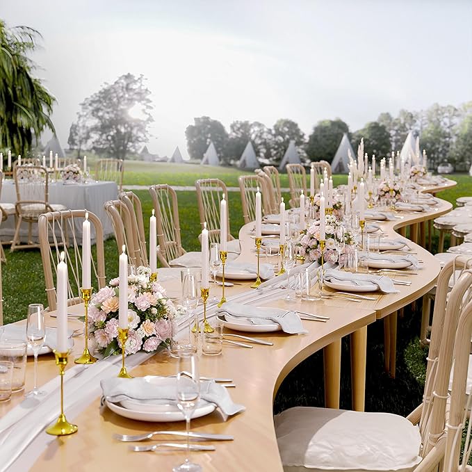 FSyueyun Gold Candle Holders Set of 3, Elegant Metal Candlestick Holders for Vintage Taper Candle Holders, Perfect for Table Centerpieces, Fireplace Mantels, Home Decor, Weddings and Party Decorations