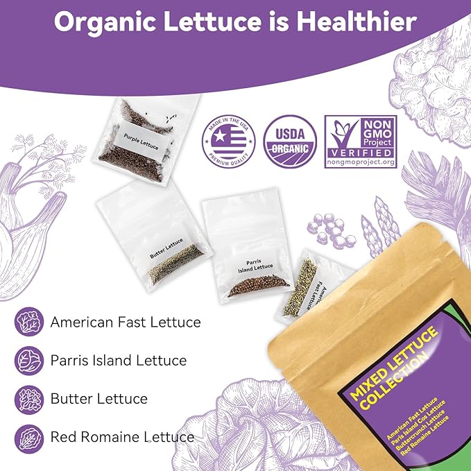 inbloom Salad Seed Pod Kit Compatible with AeroGarden, Ahopegarden, iDoo, MUFGA Hydroponics Growing System, 400+ Mixed Seeds with American Fast/Paris Island/Buttercrunch/Romaine Lettuce (12-Pod)