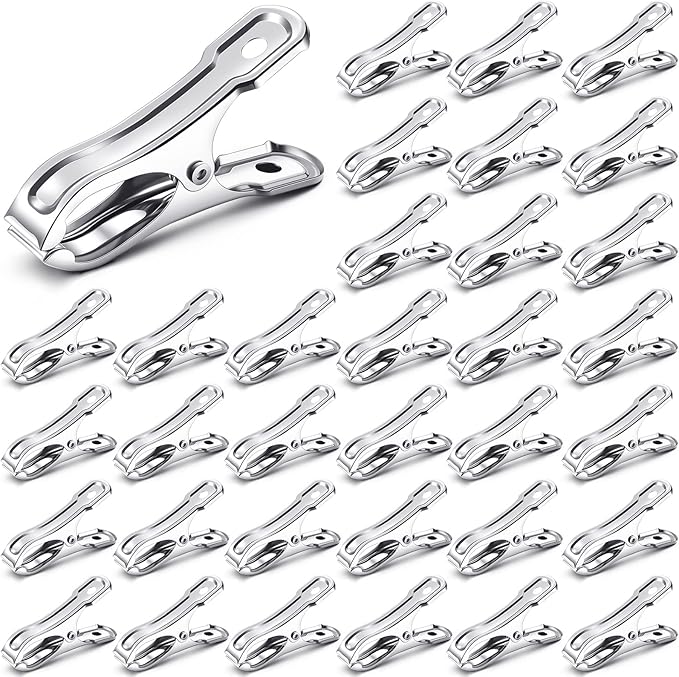 Raiten 100 Pcs Garden Clips Stainless Steel Greenhouse Clamps Heavy Duty Clips Have a Strong Grip to Hold Down The Shade Cloth or Plant Cover on Garden Hoops or Greenhouse Hoops and Netting Holding