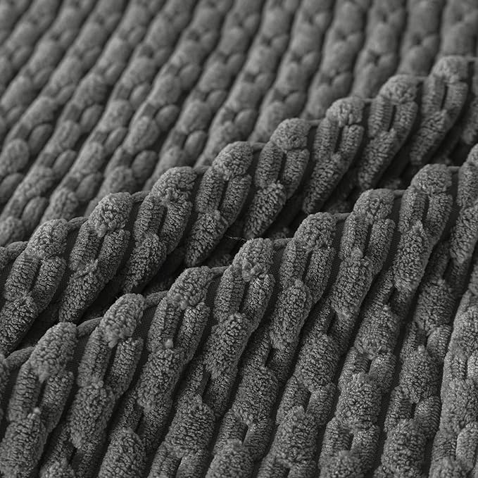 Set of 4 Dark Grey Decorative Throw Pillow Covers 12x20 Inch Corduroy Pillow Covers for Bed Couch Sofa Living Room Soft Cushion Cases