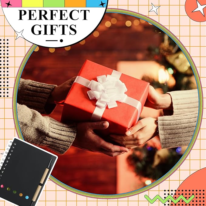 Qilery 10 Pack Lined Spiral Notebook Small Notepad and Pen Set Steno Pads Lined Notepad Black Pocket Notebook for Business Office School Supplies