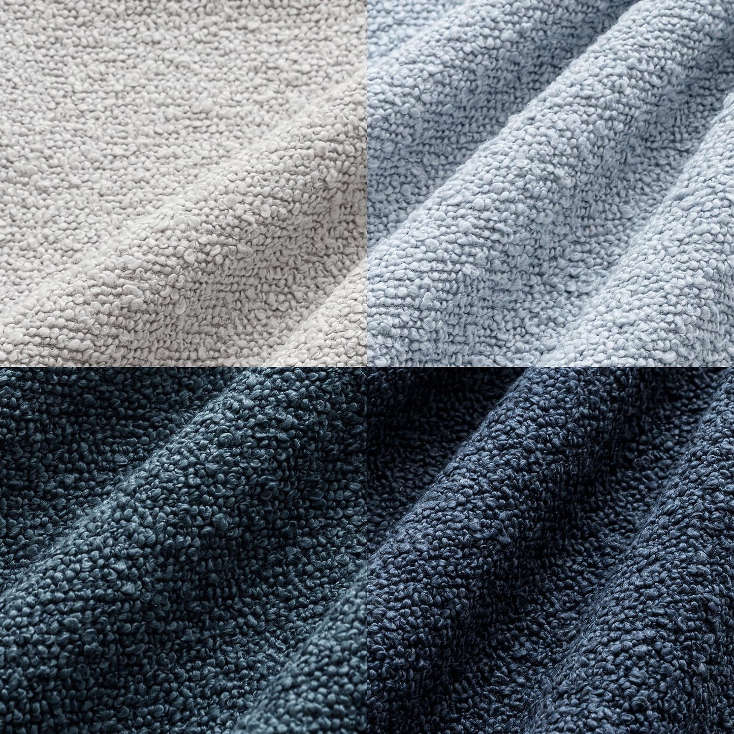 MIULEE Pack of 4 Decorative Textured Boucle Throw Pillow Covers 20x20 Inch Neutral Blue Accent Solid Pillow Cases Couch Cushion Covers for Modern Farmhouse Boho Chair Sofa Bed Livingroom Home Decor