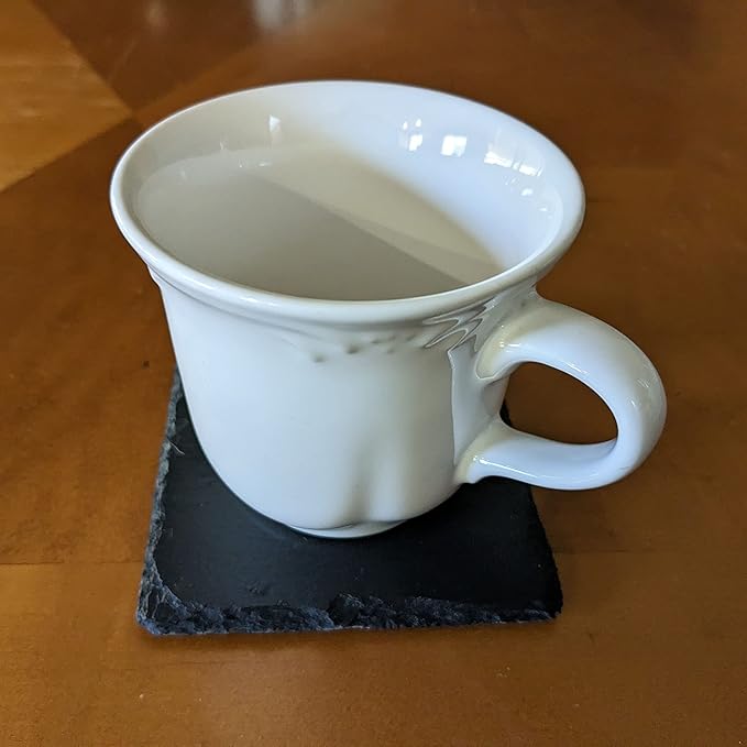 Mountain Majesty Slate Coasters with Stunning Mountain Scene Design - Perfect for Home and Office Decor and Protection of Surfaces, Available in Square or Round Coasters - Square Slate - Set of 8