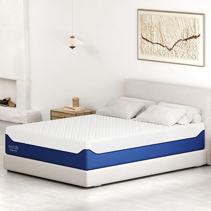 10 Inch Queen Size Mattress Cooling Gel - Medium Firm Feel with Reinforced Edge for Couples & Back Support | CertiPUR-US Certified | Motion Isolation & Pressure Relief | Bed in a Box