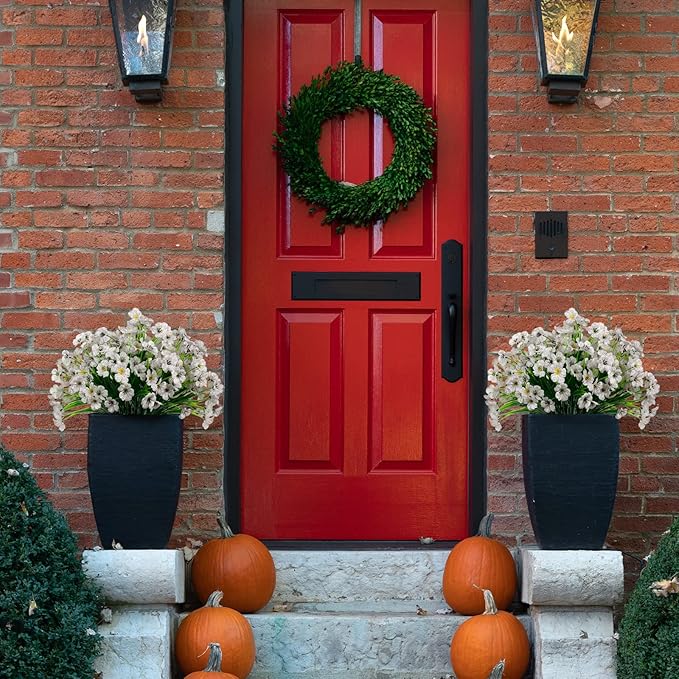 15 Bundles Artificial Flowers Fake Silk Flowers Outdoor UV Resistant Faux Flowers Plastic Fabric Greenery Plants for Hanging Planter Kitchen Home Office Wedding Garden Decoration (White)…