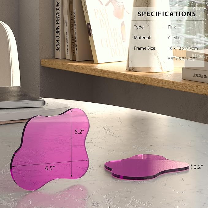 Acrylic Coaster Decorative Plates, Irregular Bar Drink Coaster,Perfect for Tabletop Protection and Accessories Display.