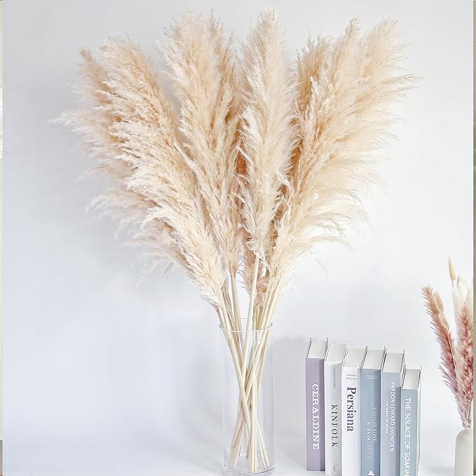 40" inch 60 Stems Natural Pampas Grass Decor Tall, pompas Grass, Tall Pampas Grass for Wedding, Party, Farmhouse, Boho Home Decor