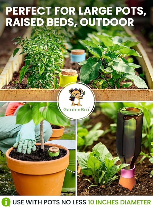 4 Pcs Ollas Terracotta Watering Pots Large - 14 Oz Self Watering Planter Insert Olla Watering System for 1-Week Easy to Refill - Clay Plant Watering Globes for Outdoor & Indoor Plants [4 PCS, Bright]