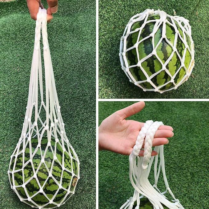Belit Melon Hammock Cradle 5-Pack net Bags to Prevent Falling, Perfect for Growing Cantaloupe Pumpkin Watermelon in Vertical Garden White