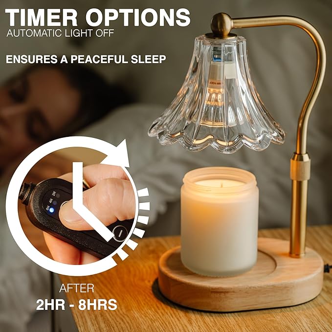 Candle Warmer Lamp with Timer Dimmer, Adjustable Height, Vintage Candle Melter, Modern Home Decor Gift, Birthday Gifts for Women Mom,House Warming Gifts Home Decor, Scented Wax Jar Candles