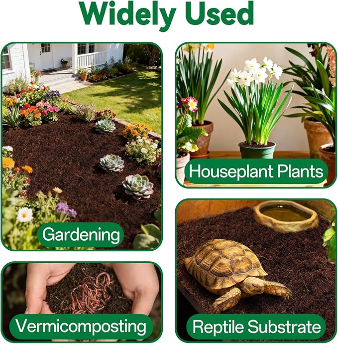 ZeeDix 2 Pcs Coco Coir Brick for Plants- 100% Organic Coconut Coir for Garden Soil & Potting Mix, Low EC and pH Balance, Compressed Coconut Husk Fiber for Seed Starter Soil for Indoor Outdoor Plants