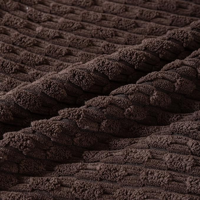 Set of 4 Beige Brown Coffee Decorative Throw Pillow Covers 22x22 Inch Corduroy Pillow Covers for Bed Couch Sofa Living Room Soft Square Cushion Cases