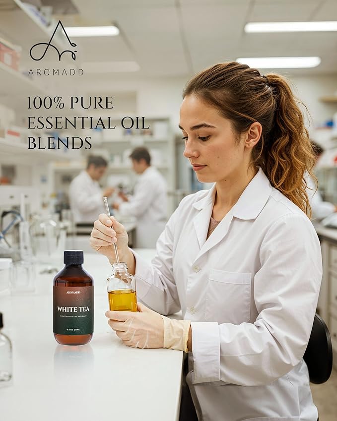 Aromadd Hotel Scents Diffuser Oil White Tea, Luxury Essential Oils for Waterless Diffuser, Aromatherapy Hotel Diffuser Oil for Home & Office, Long-Lasting - 6.76 fl oz (200 mL)