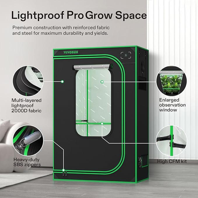 VIVOSUN GIY Plus Smart Grow Tent Kit, 4x2ft 2-Plant System, WiFi-Integrated Automatic Grow System with 2000D Mylar Grow Tent, Full-Spectrum Programmable Grow Light, Enhanced Ventilation & Circulation