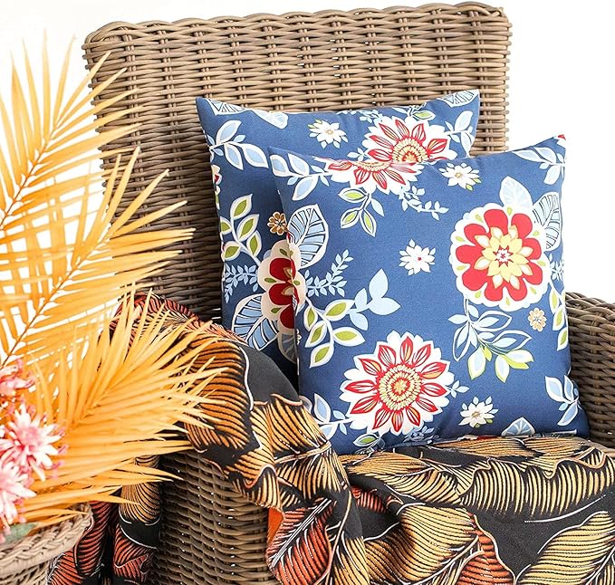 JMGBird Outdoor Waterproof Pillows 18 * 18 Inch Throw Pillows for Patio Furniture, Bed, Couch, and Sofa