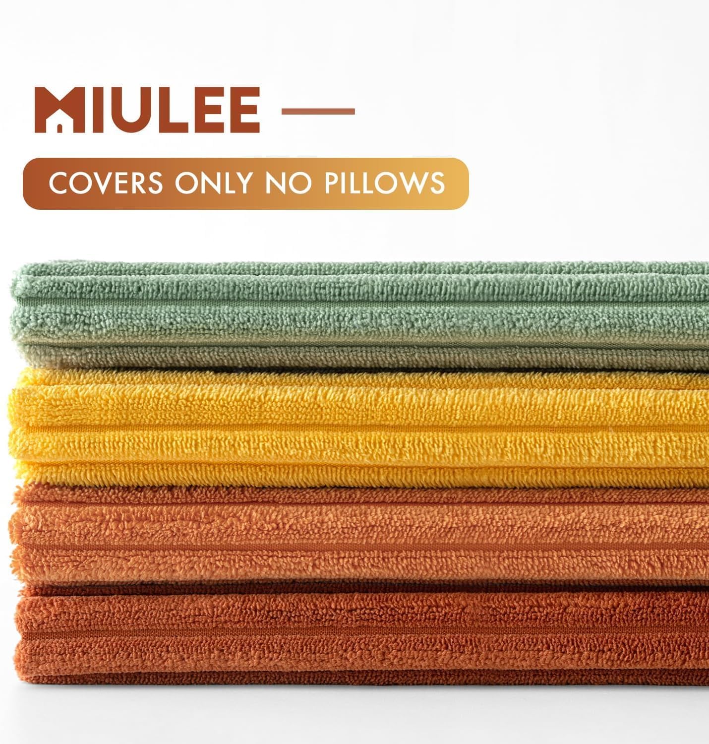 MIULEE Fall Decorative Throw Pillow Covers 24x24 Inch Set of 4, Vibrant Cushion Covers Vintage Retro Home Decor, Mix and Match Color Clash Design for Sofa Couch Bed Living Room Yellow Rust Green