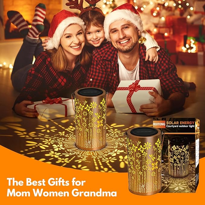 Solar Lantern Outdoor Lamp Waterproof Decorations Garden Decor, Christmas Birthday Gifts for Women, Mom, Grandma Decorative Garden, Yard, Patio, Lawn, Porch - Dragonfly